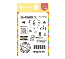 Waffle Flower Clear Stamp - Postage Collage Stamp Set / For Fall
